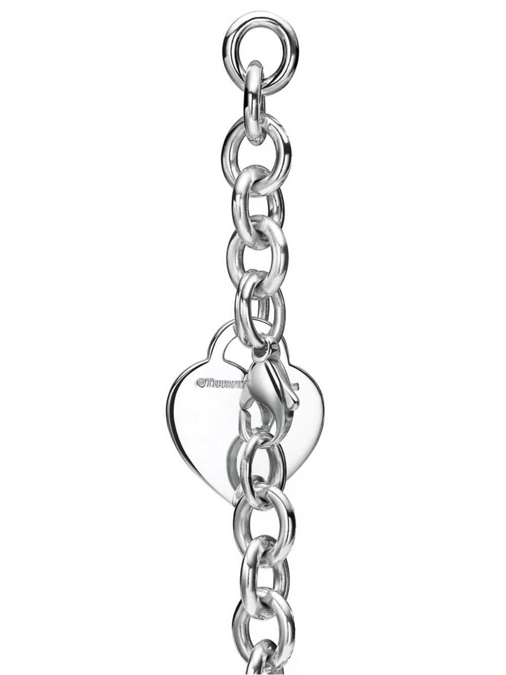 Return to Tiffany Heart Tag Charm Bracelet Sterling Silver w/ Box, Pouch + Cloth - Picture 13 of 16